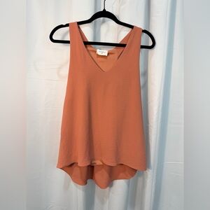 Everly V-Neck Tank Top in Peach